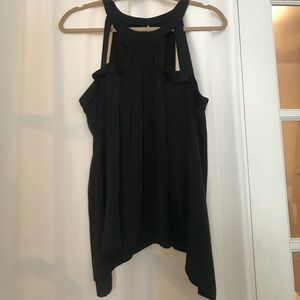 BCBG silk going out top with cutout detail size M